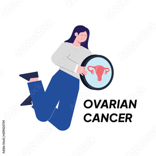 concept illustration cancer ovarian girl