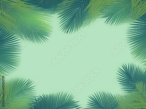 Background with shadows of flowers and palm leaves