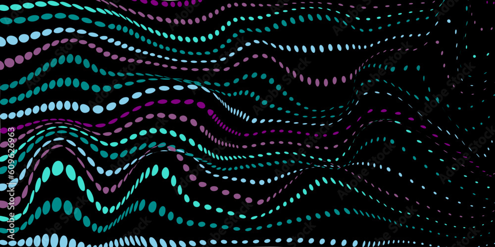 Obraz premium Abstract colorful circle background. Modern 3d print vector illustration. Dotted waves