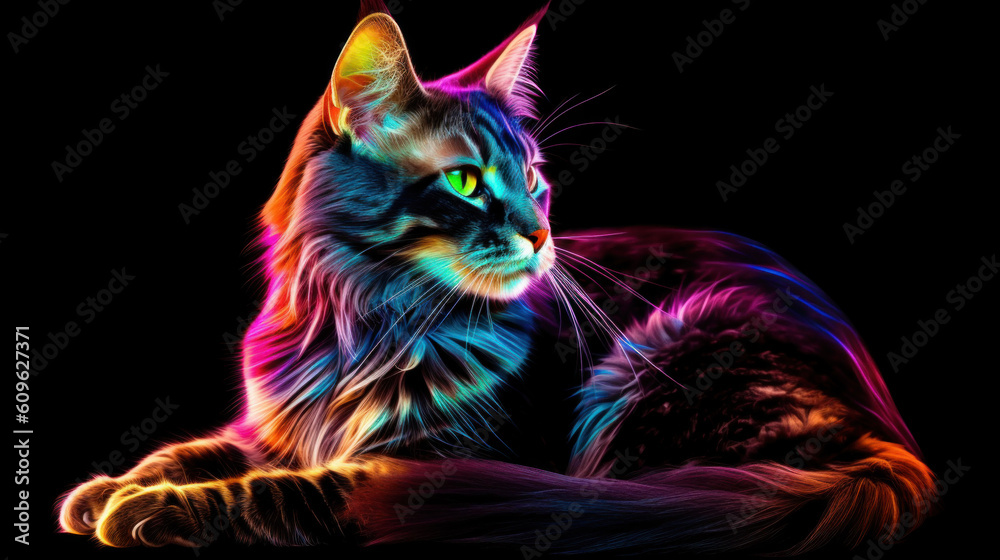 LGBT Cat created with generative AI technology