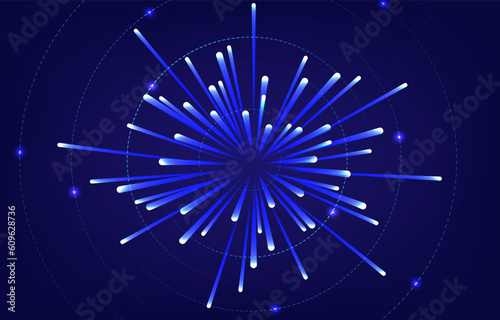 Meteor rain with falling glowing comets, Neon Light Particles, technology, network concept, falling glowing neon lights. Abstract light digital background. EP.2