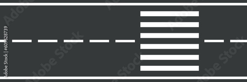 Crosswalk for safety walking across the road top view vector ilustration Eps.