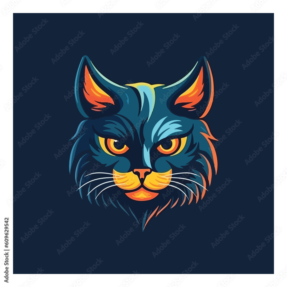 Cat shaped mascot logo for creative corporate graphic design Cat shaped mascot logo for creative corporate graphic design