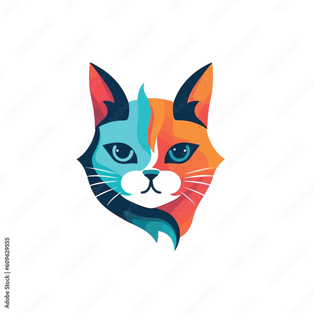 Cat shaped mascot logo for creative corporate graphic design Cat shaped mascot logo for creative corporate graphic design