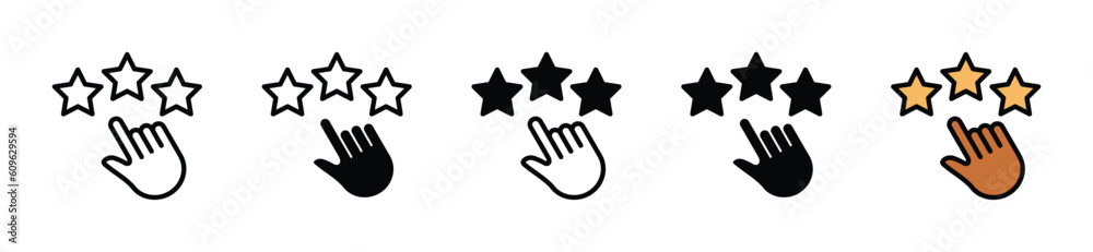 Customer review, rating, feedback icon button in line, flat, and color style for apps and websites. Vector illustration Customer review, rating, feedback icon button in line, flat, and color style for apps and websites. Vector illustration