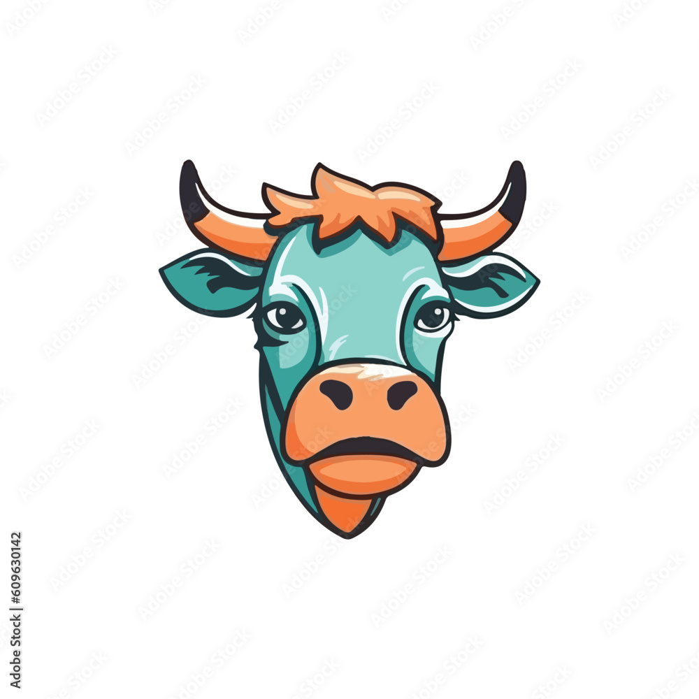 Cow shape mascot logo for beef products company