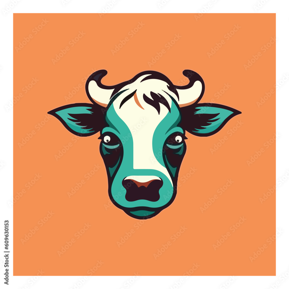 Cow shape mascot logo for beef products company