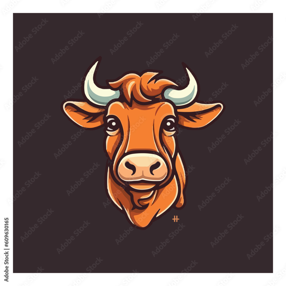 Cow shape mascot logo for beef products company Cow shape mascot logo for beef products company
