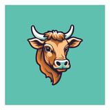 Cow shape mascot logo for beef products company