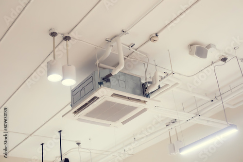 Selective focus to ceiling mounted cassette type air condition units with other parts of ventilation system.