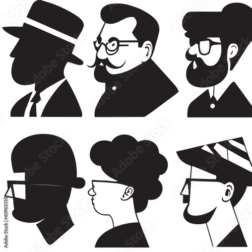 set of people design black