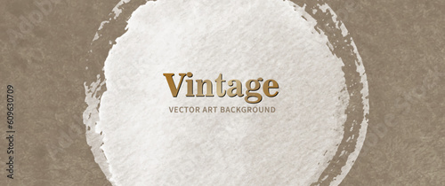 Old paper background and gold. Hand drawn vintage poster. Aged illustration for cards, flyer, poster, cover design. Place for text. Vintage paper texture. Pastel color watercolor backdrop.