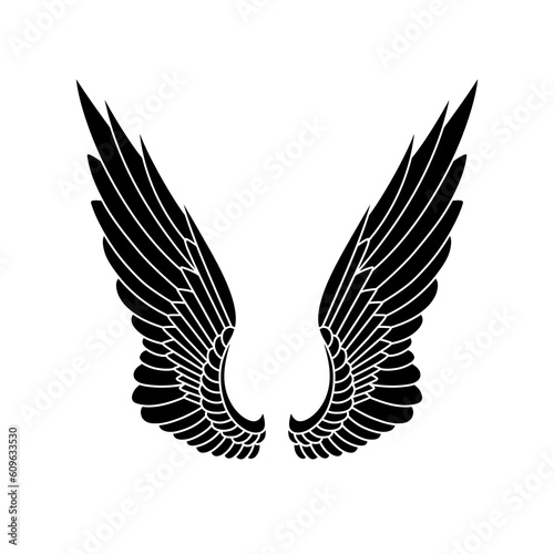vector angel wings tribal tattoo