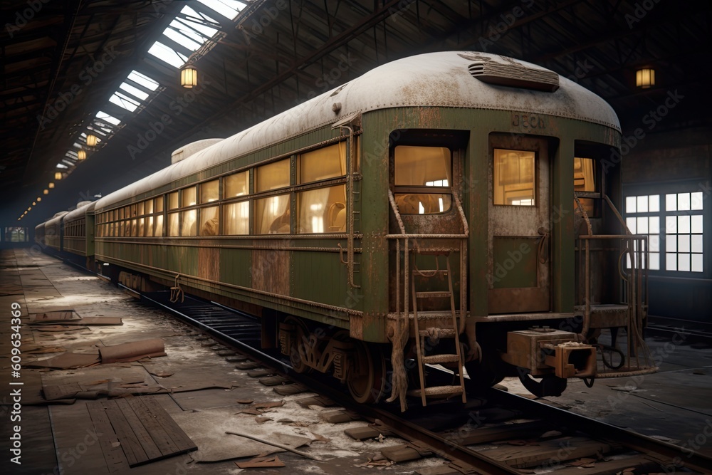 Obraz premium train in motion Generative Ai