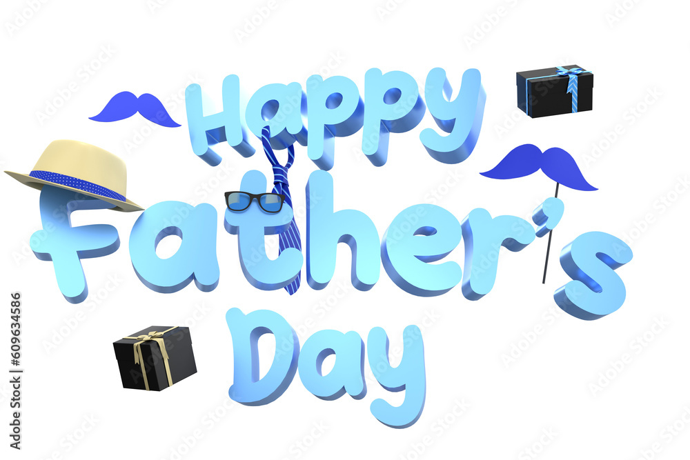 3d rendering of happy father's day decoration elements with high quality image 3d rendering of happy father's day decoration elements with high quality image