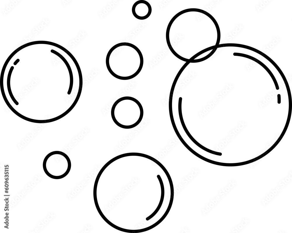 Foam Water Bubbles Outline Illustration Vector Foam Water Bubbles Outline Illustration Vector
