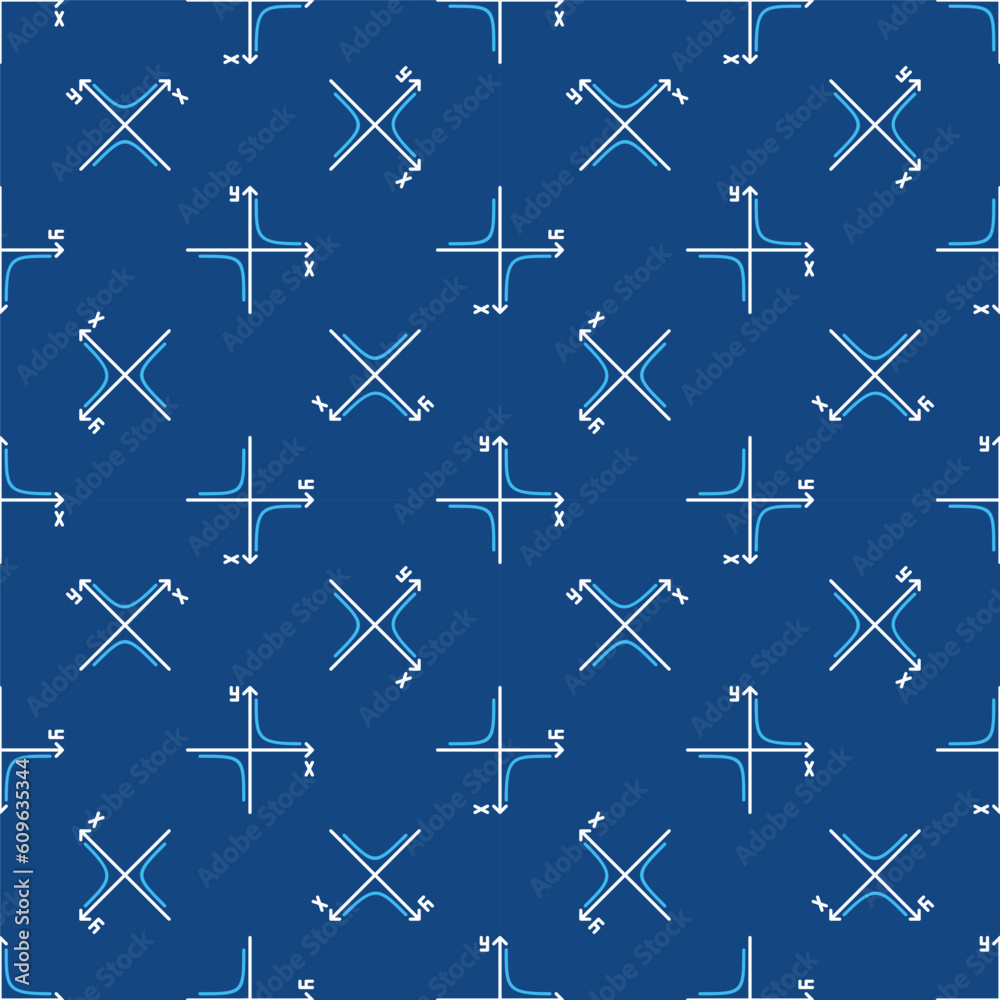 Math Graph with Arrows vector concept outline seamless pattern
