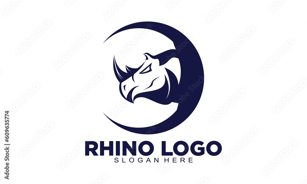 Rhino head illustration vector logo