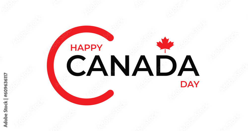 Happy Canada Day. Vector typography for greeting cards, decoration, and covering. Concept of Happy Canada Day.