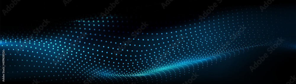 Abstract blue dynamic lines curve the background. Futuristic hi-technology. Landing page. Banners, flyers, and presentations. Vector illustration