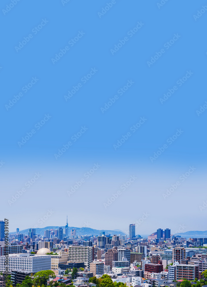 Landscape of Fukuoka city in Japan Landscape of Fukuoka city in Japan