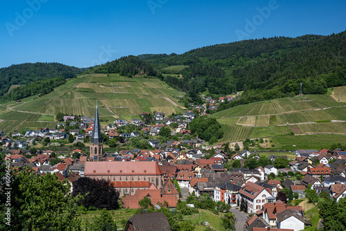 View of Kappelrodeck in the acher valley. Black Forest, Baden-Wuerttemberg, Germany, Europe photo