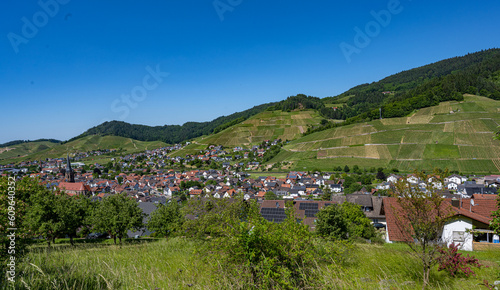 View of Kappelrodeck in the acher valley. Black Forest, Baden-Wuerttemberg, Germany, Europe photo