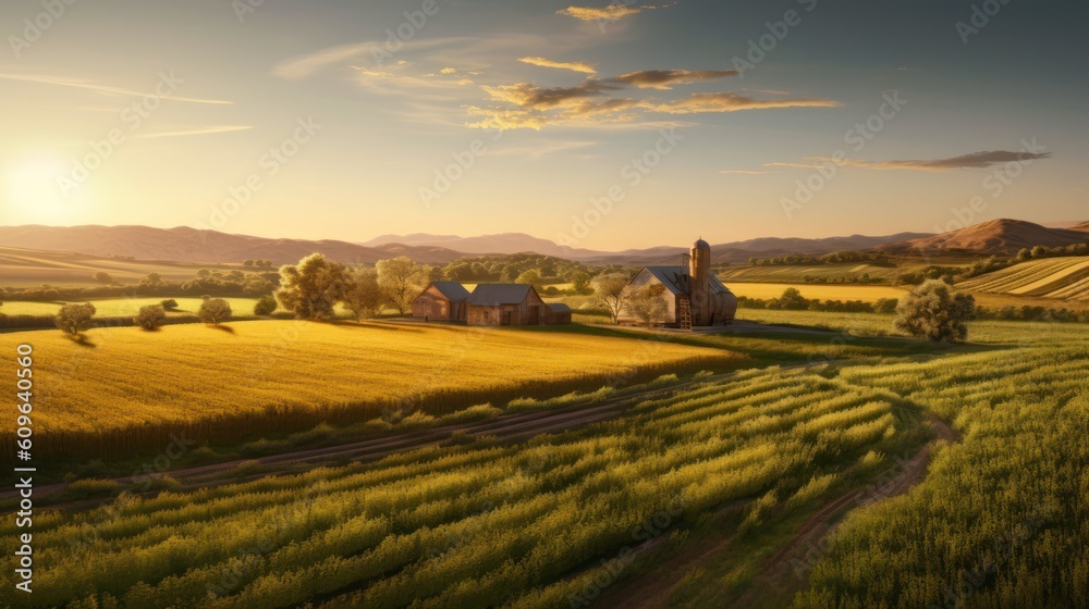 Fototapeta premium sunset in region