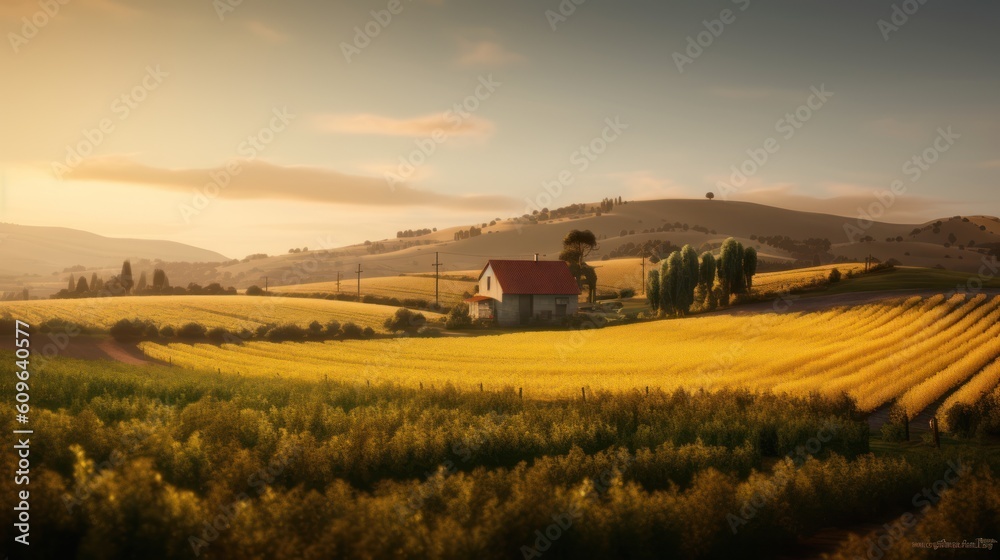Obraz premium sunset over the countryside