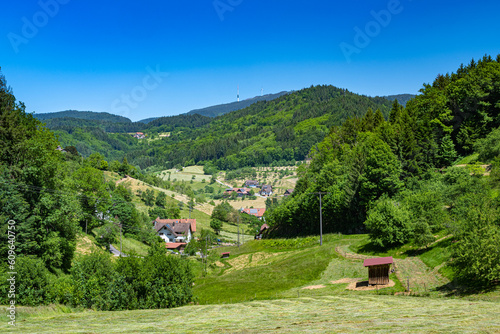 View of Ottenhoefen in the acher valley. Black Forest, Baden-Wuerttemberg, Germany, Europe photo