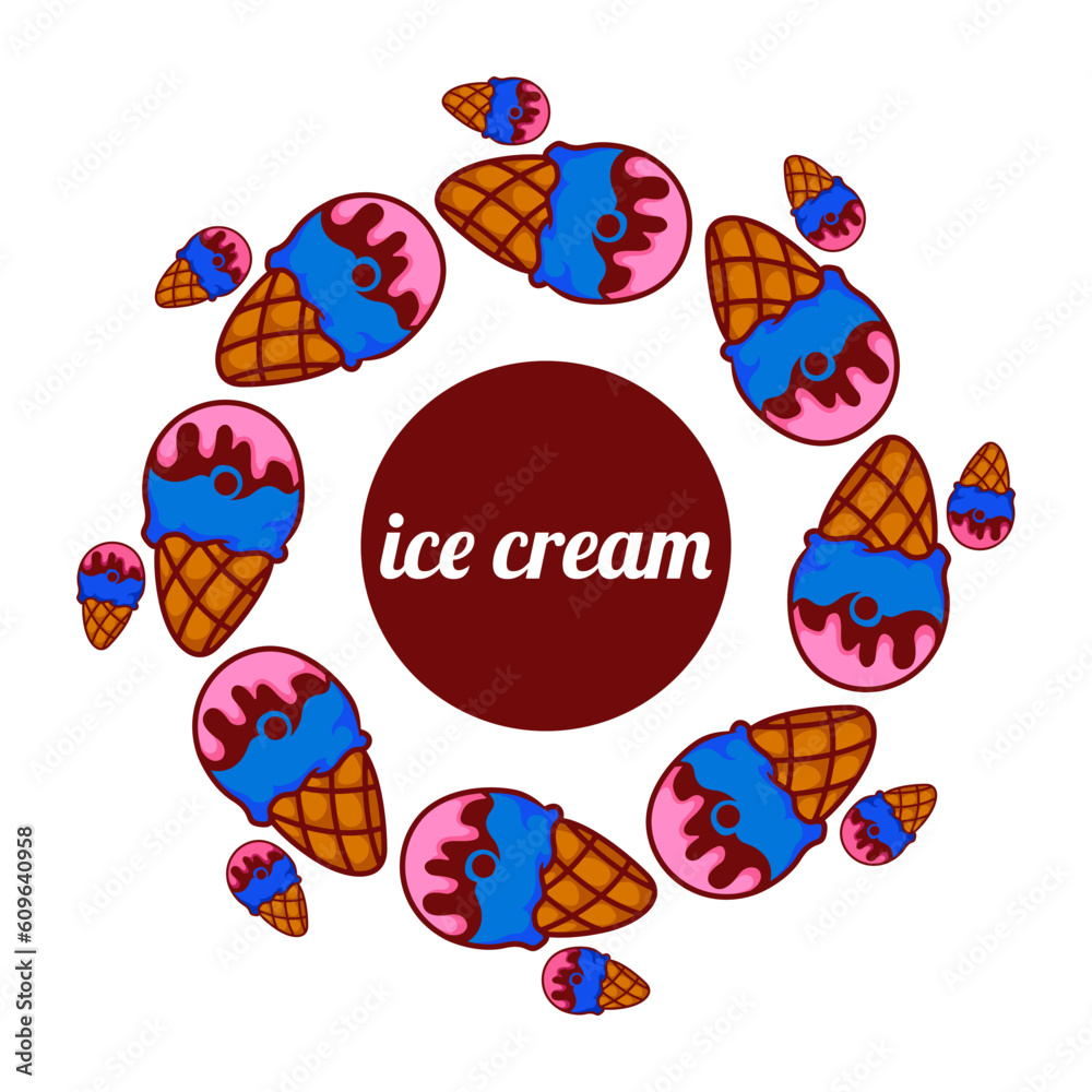 ice cream icon logo design template