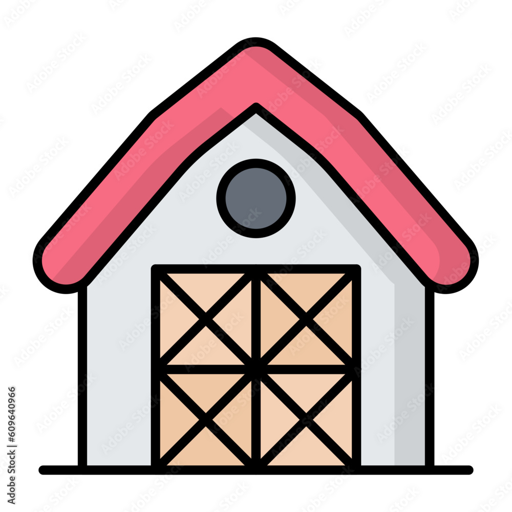 Warehouse Line Color Icon Warehouse Line Color Icon