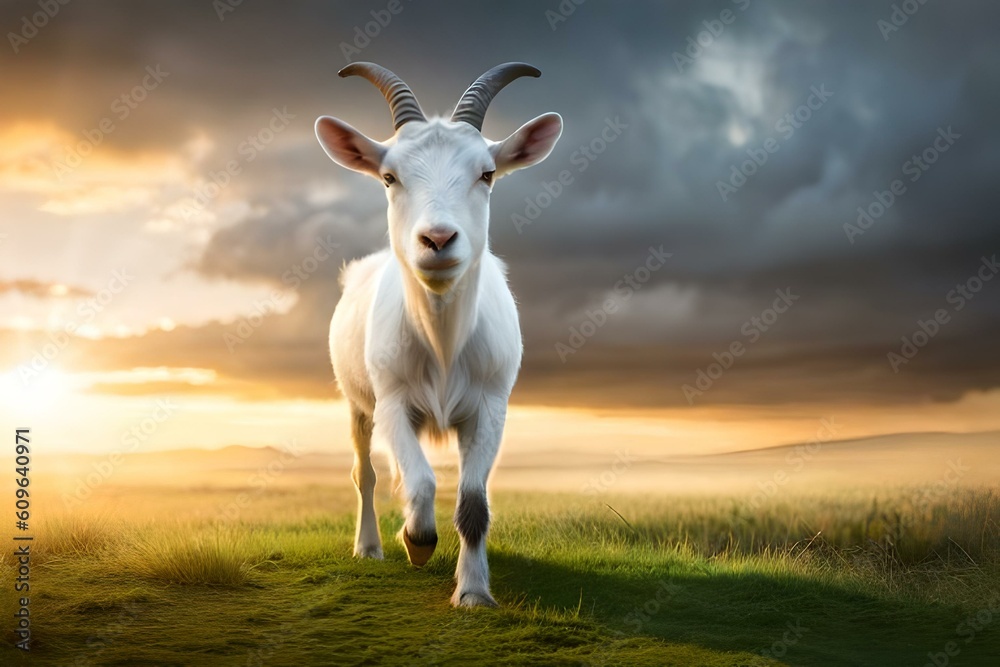 Fototapeta premium goat on a meadow