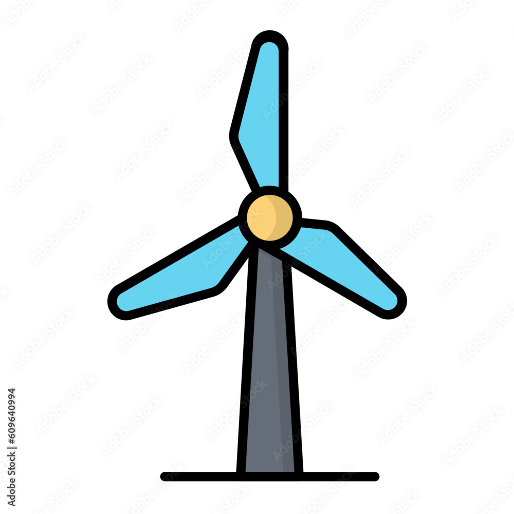 Windmill Line Color Icon