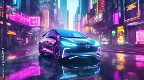 Electric car display, generative ai