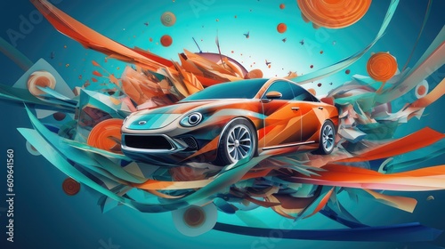 Electric car display, generative ai