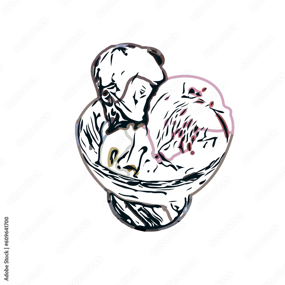 color sketch of ice cream with transparent background color sketch of ice cream with transparent background
