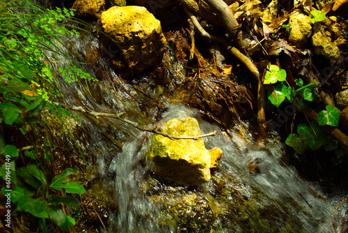 waterfall at a spring on the island of Lefkas