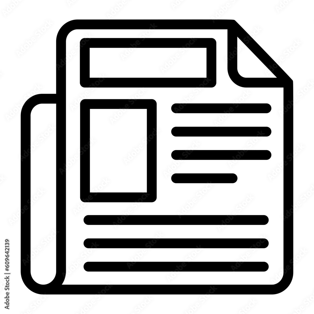 Newspaper, Print media, Press articles, Daily news, Local newspaper Icon lineal Newspaper, Print media, Press articles, Daily news, Local newspaper Icon lineal