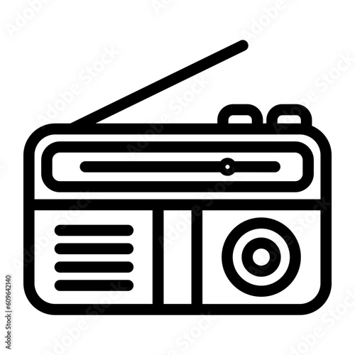  Radio,  Broadcasting, Music stations, Talk shows, Radio frequency Icon lineal