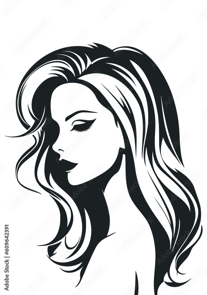 beautiful Woman s face, Illustration, Vector graphic beautiful Woman s face, Illustration, Vector graphic