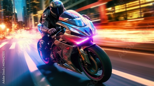 motorcycle in motion blur