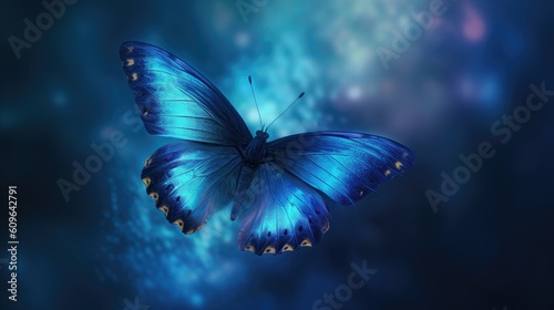 Butterfly blue. Generative AI © Roman