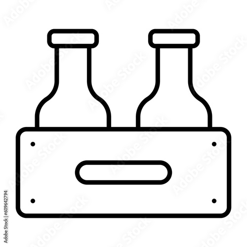 Bottle Crate Outline Icon