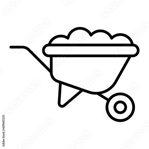 Wheel Barrow Outline Icon