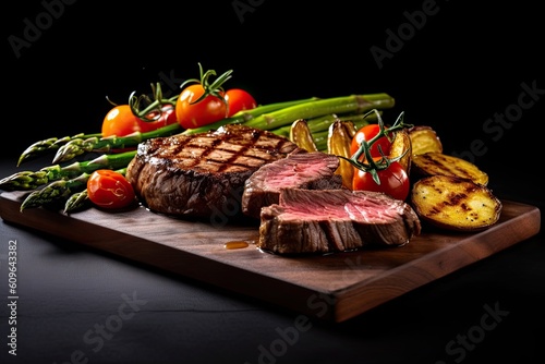 Steak Rib-Eye with Grilled Vegetables