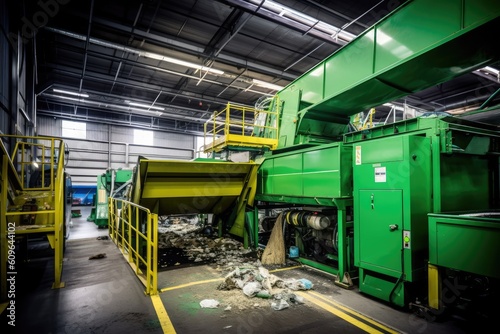 Theme of waste recycling could depict a facility where waste is sorted and processed for reuse. Generative AI