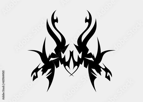 tribal tattoo motif dragon head