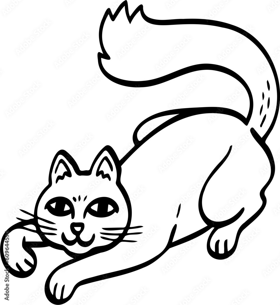 cute cartoon cat drawing. cute cartoon cat drawing.
