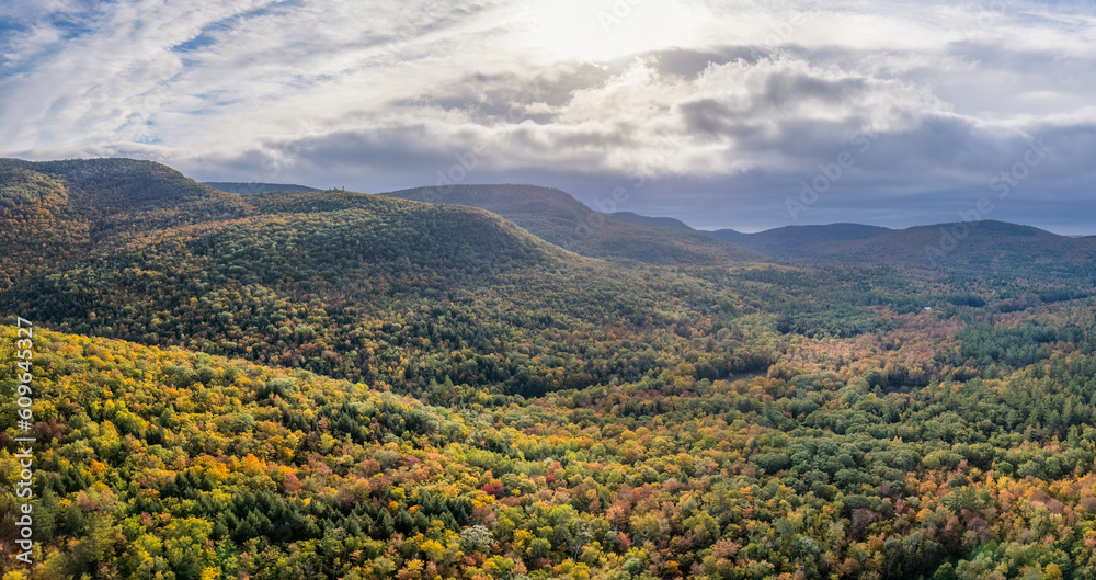 White Mountains in Autumn at Evans Notch in western Maine